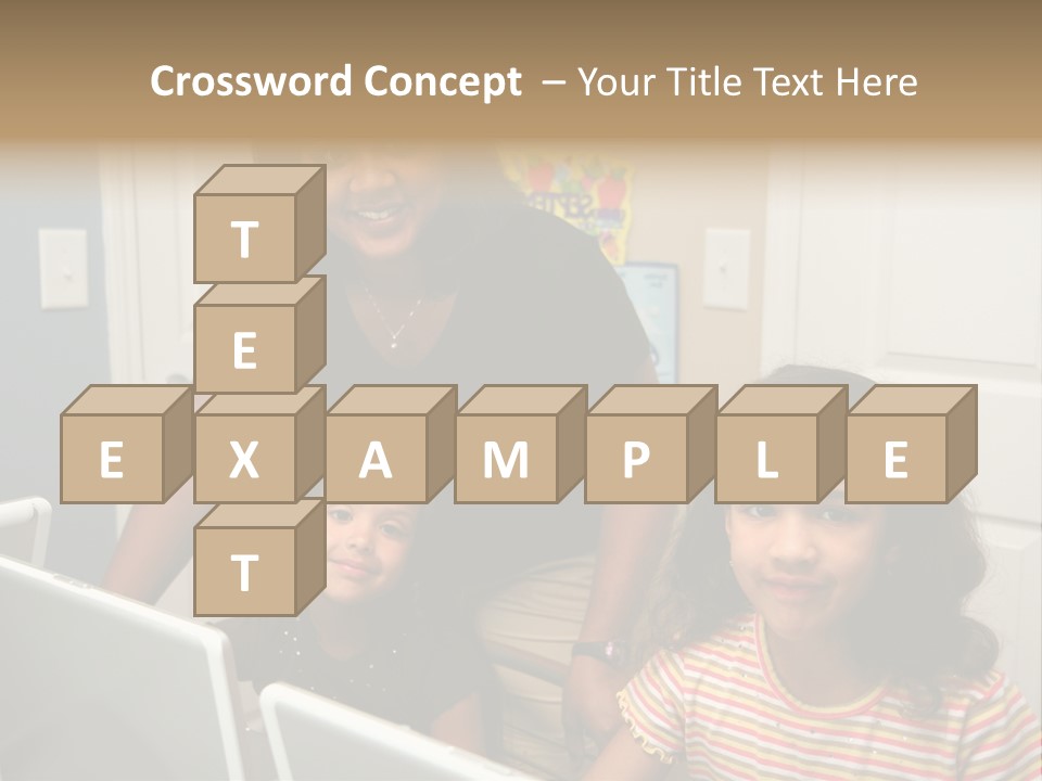 Children On Computers At School PowerPoint Template