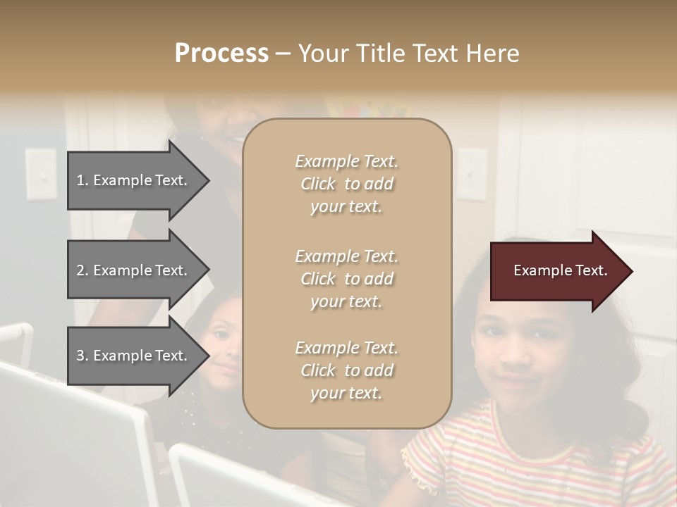 Children On Computers At School PowerPoint Template