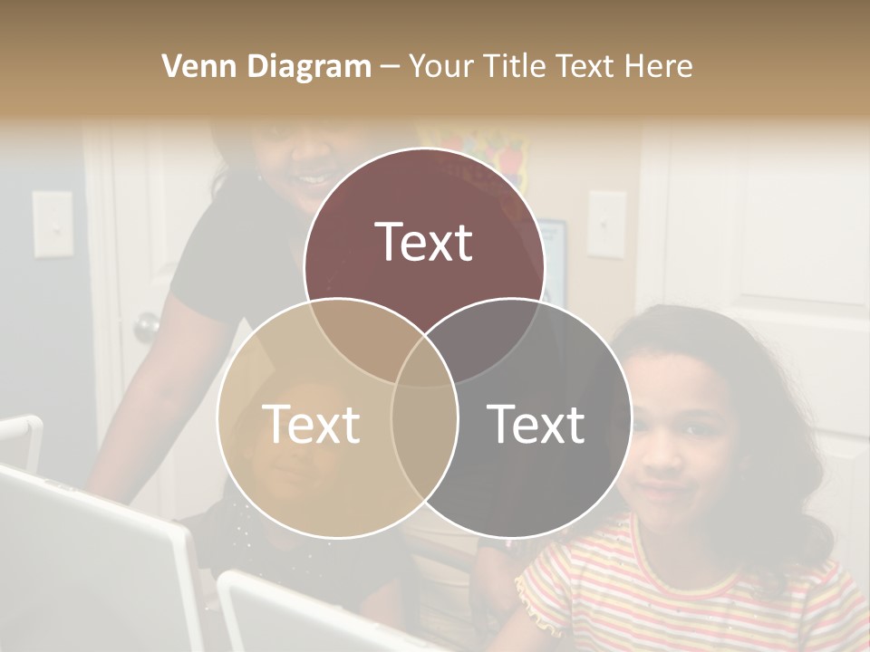 Children On Computers At School PowerPoint Template