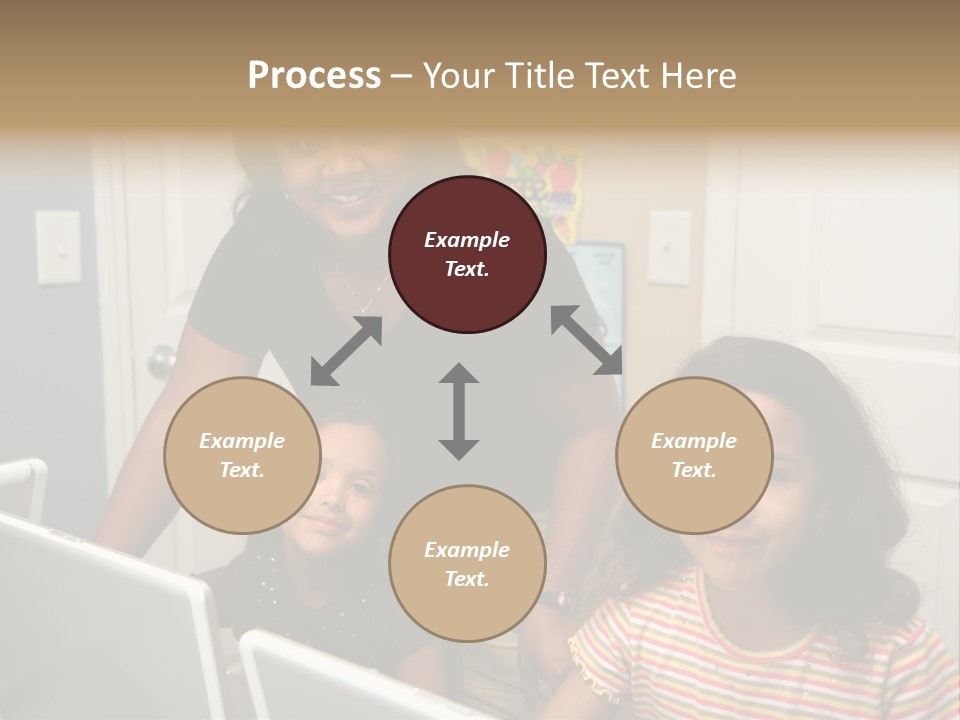 Children On Computers At School PowerPoint Template