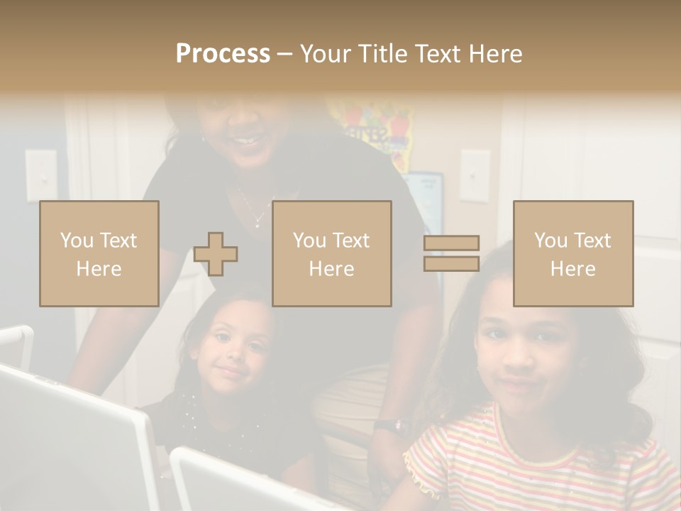 Children On Computers At School PowerPoint Template
