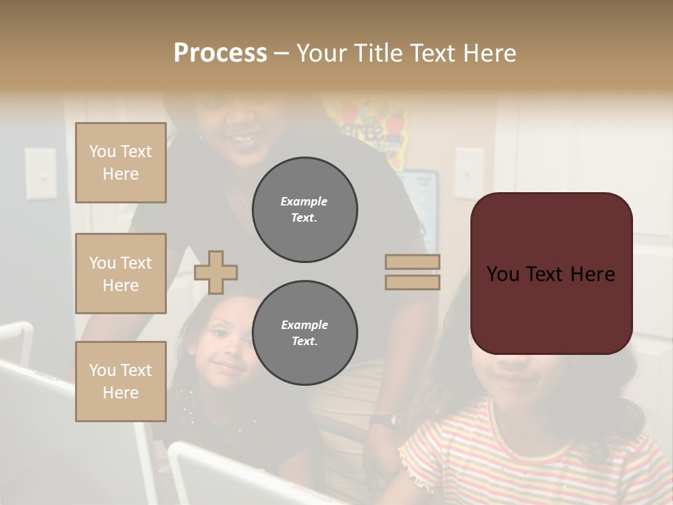 Children On Computers At School PowerPoint Template