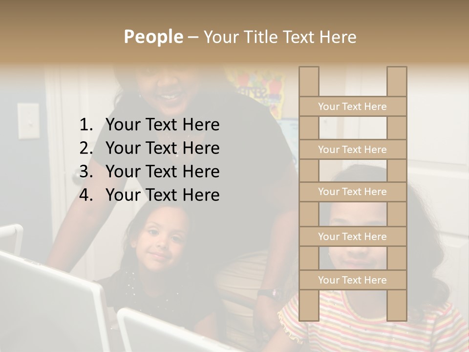 Children On Computers At School PowerPoint Template