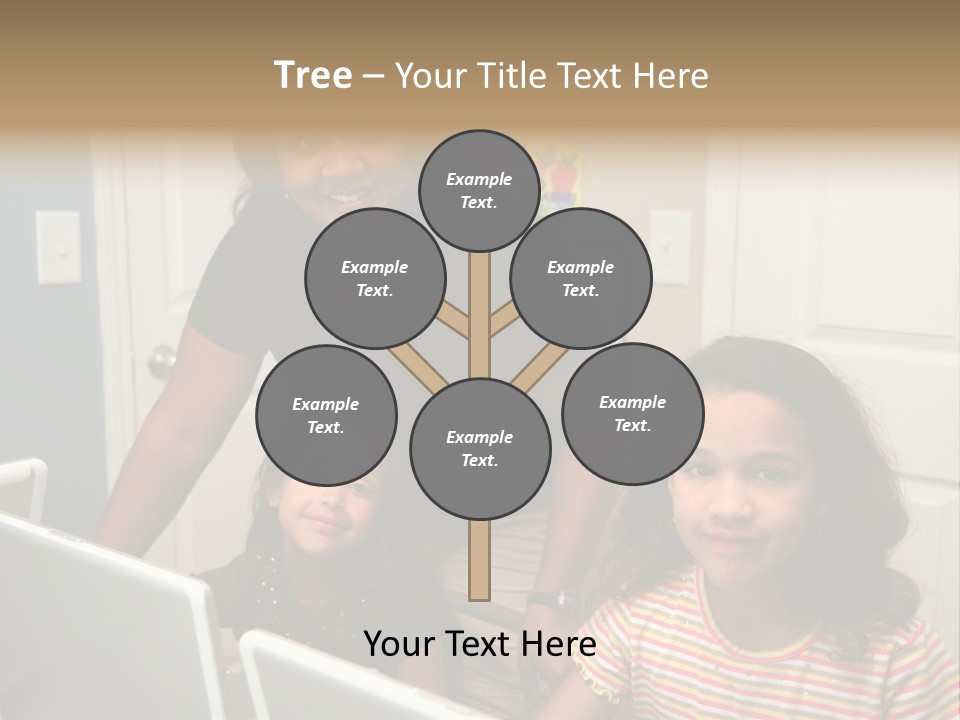 Children On Computers At School PowerPoint Template