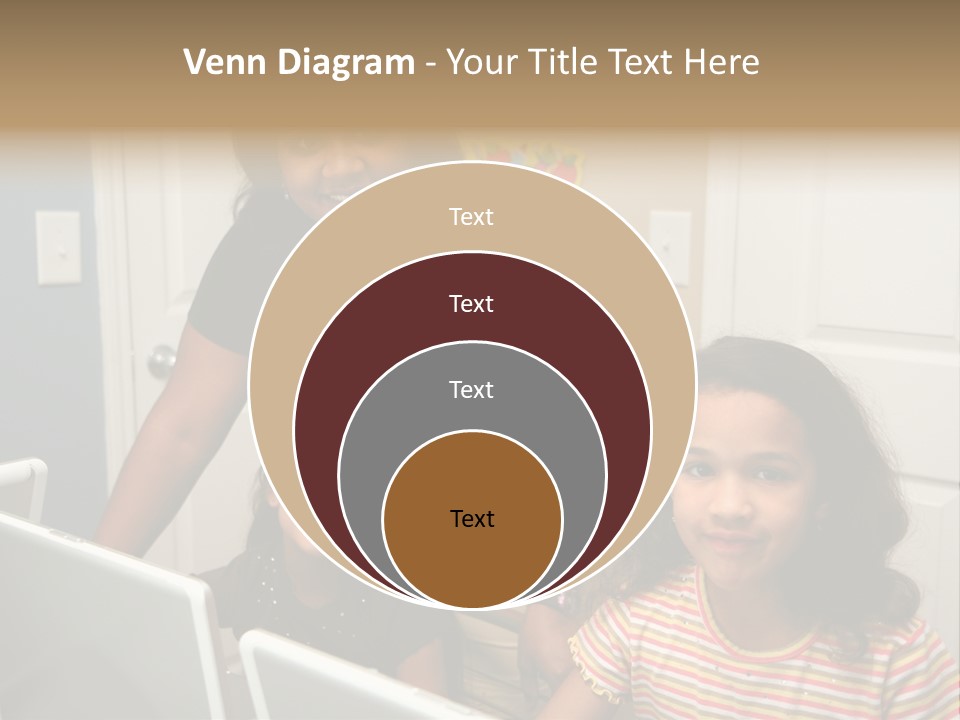 Children On Computers At School PowerPoint Template