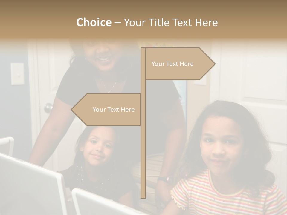 Children On Computers At School PowerPoint Template