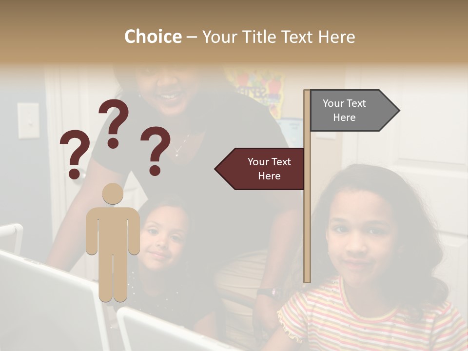 Children On Computers At School PowerPoint Template