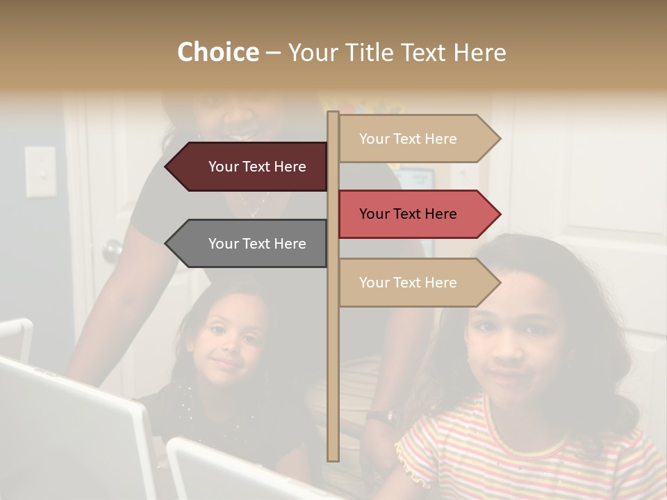Children On Computers At School PowerPoint Template