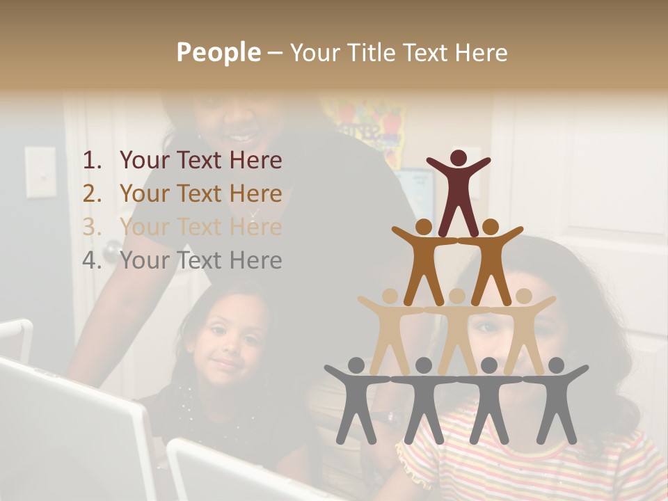 Children On Computers At School PowerPoint Template