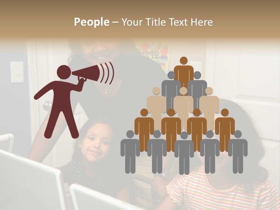 Children On Computers At School PowerPoint Template