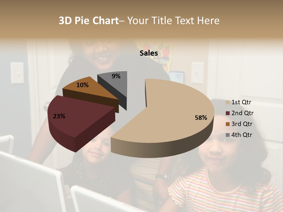 Children On Computers At School PowerPoint Template