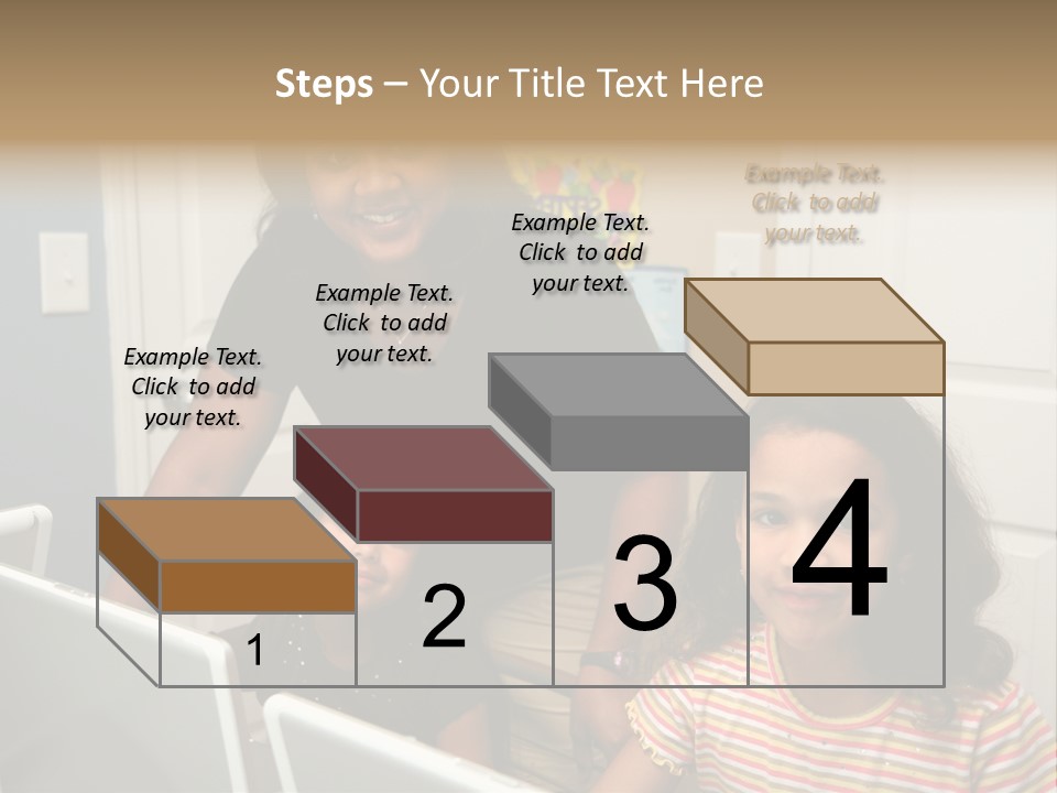 Children On Computers At School PowerPoint Template