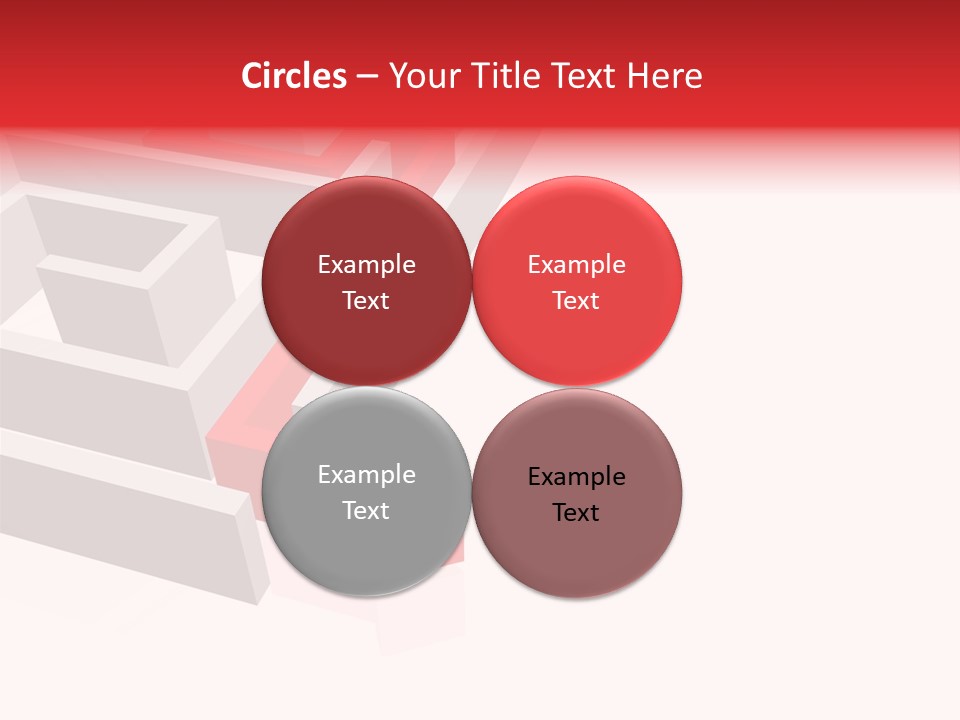 Red Arrow Leaving Gray Maze Against White Background PowerPoint Template