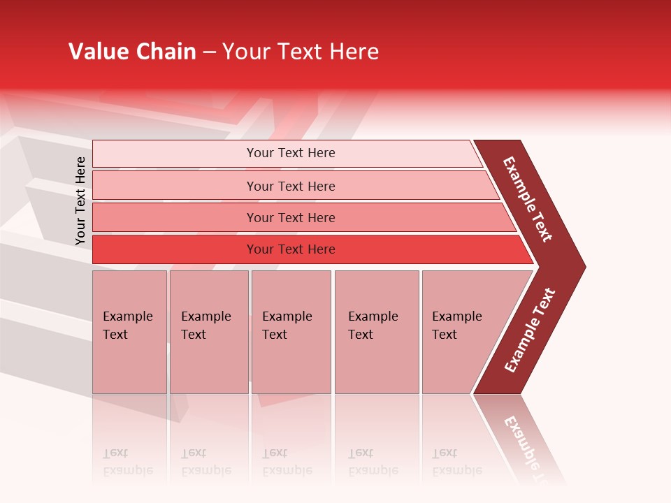 Red Arrow Leaving Gray Maze Against White Background PowerPoint Template