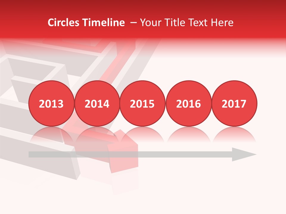 Red Arrow Leaving Gray Maze Against White Background PowerPoint Template