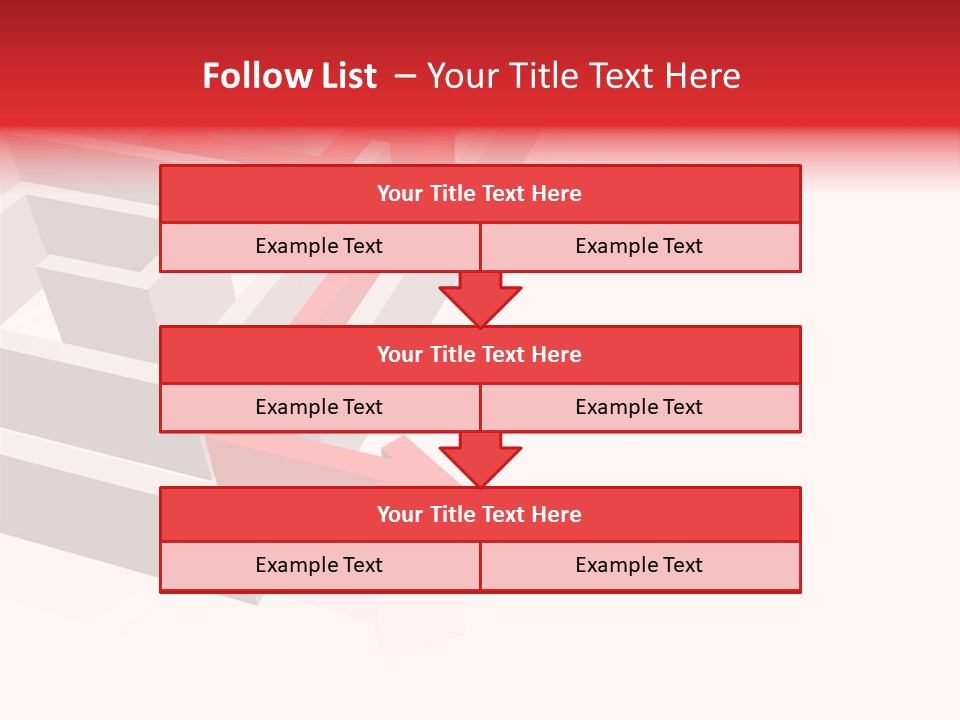 Red Arrow Leaving Gray Maze Against White Background PowerPoint Template