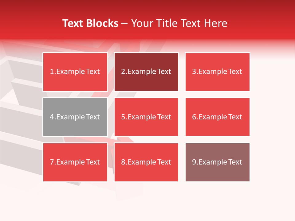 Red Arrow Leaving Gray Maze Against White Background PowerPoint Template