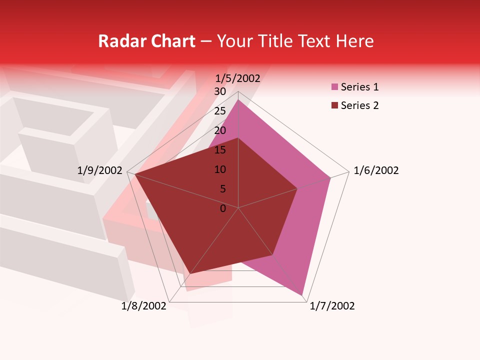 Red Arrow Leaving Gray Maze Against White Background PowerPoint Template