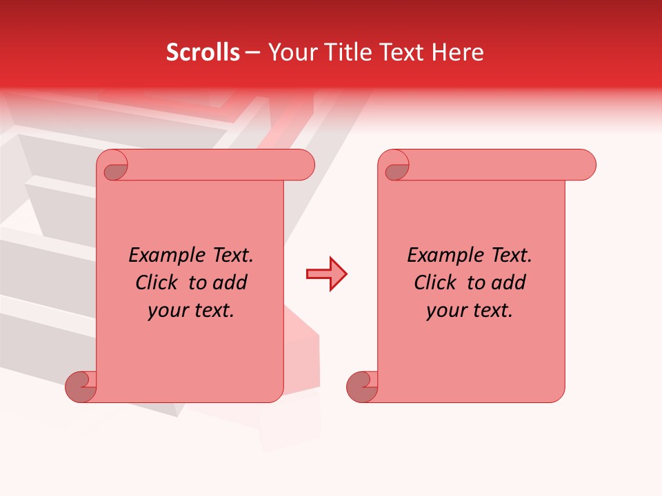 Red Arrow Leaving Gray Maze Against White Background PowerPoint Template