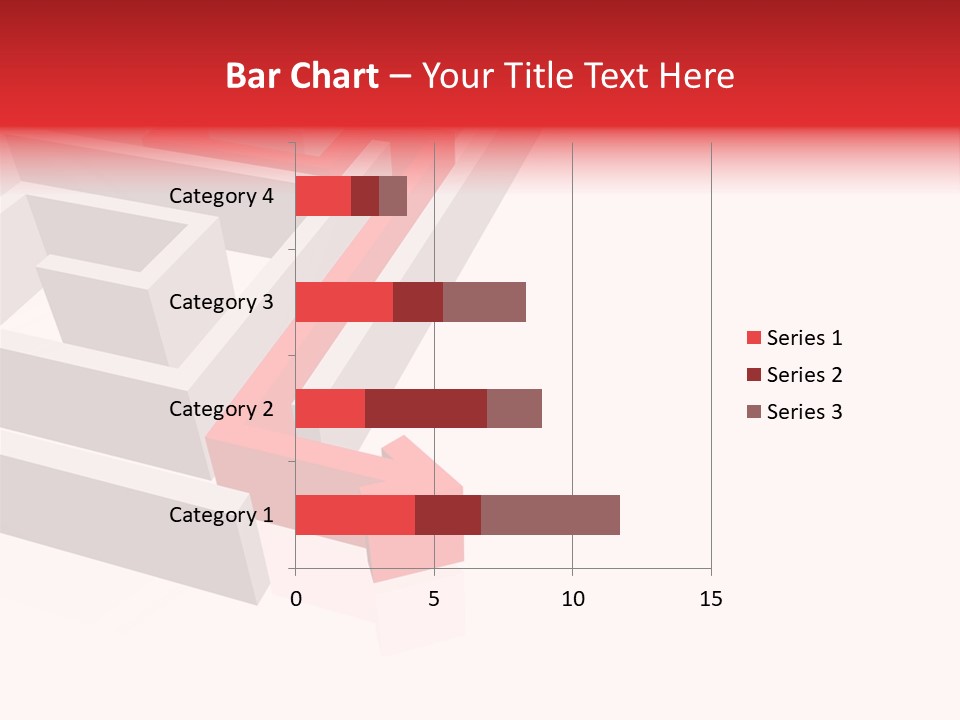 Red Arrow Leaving Gray Maze Against White Background PowerPoint Template