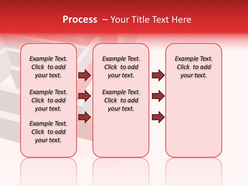 Red Arrow Leaving Gray Maze Against White Background PowerPoint Template