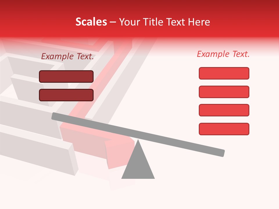 Red Arrow Leaving Gray Maze Against White Background PowerPoint Template