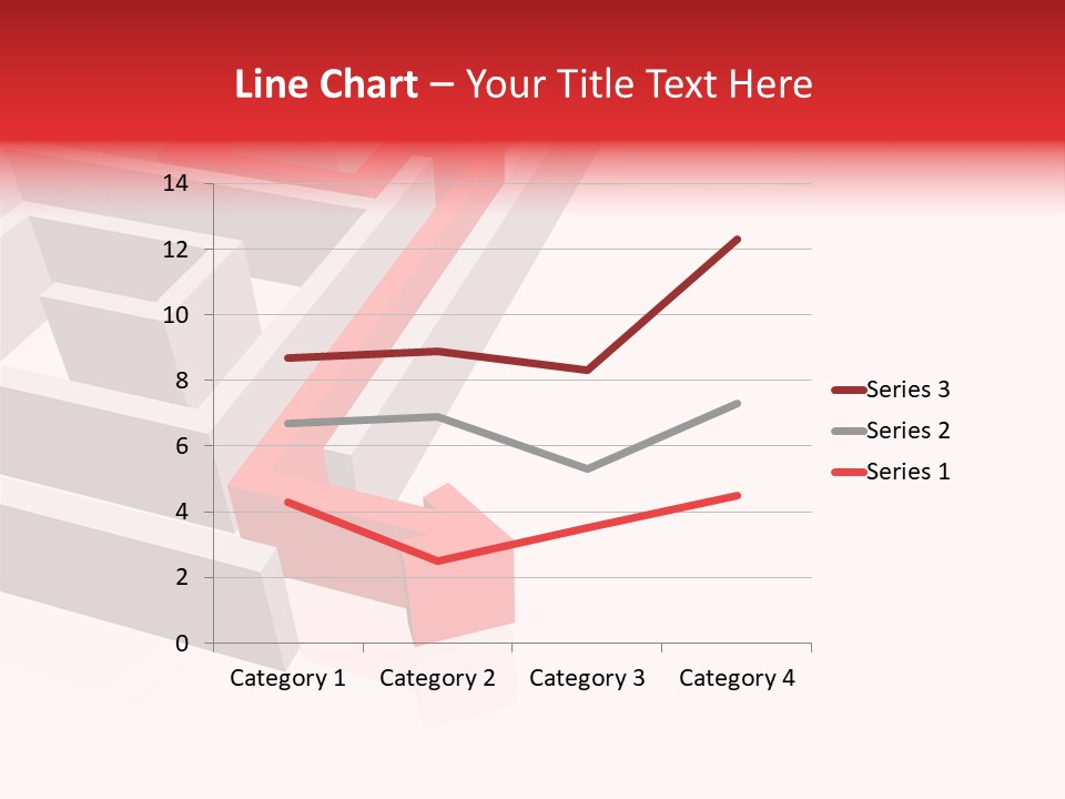 Red Arrow Leaving Gray Maze Against White Background PowerPoint Template