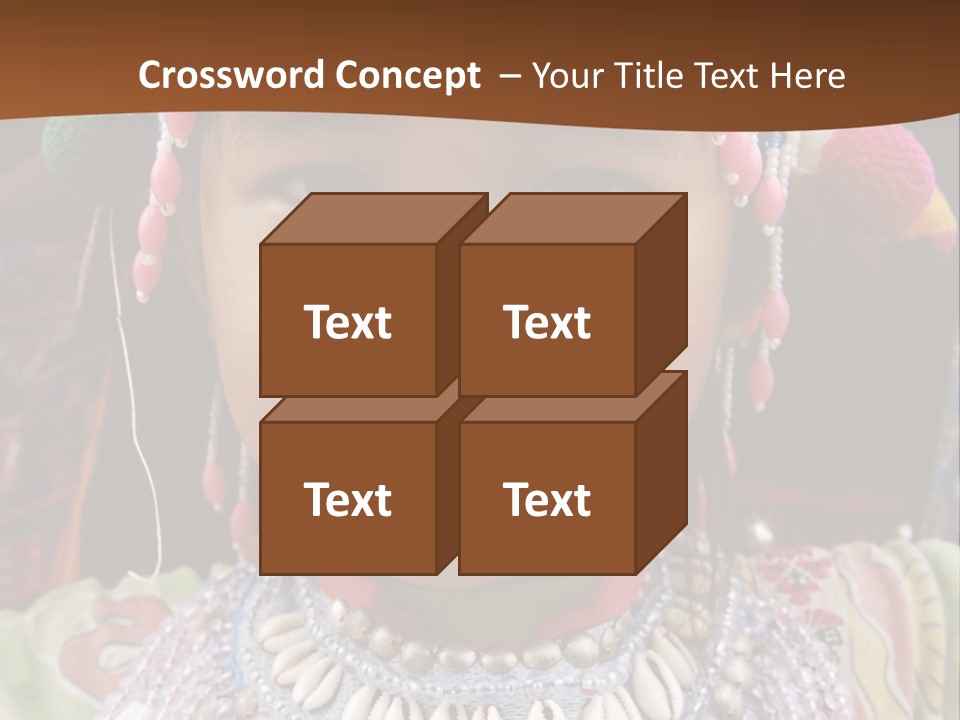 A Young Child Wearing A Headdress Is Smiling For The Camera PowerPoint Template