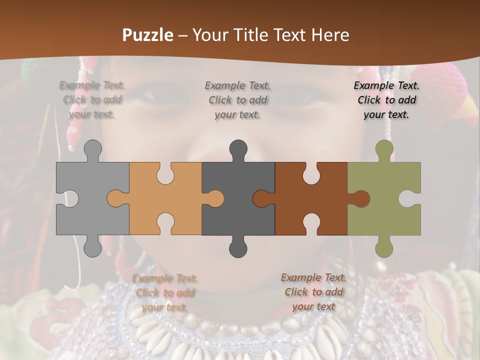 A Young Child Wearing A Headdress Is Smiling For The Camera PowerPoint Template