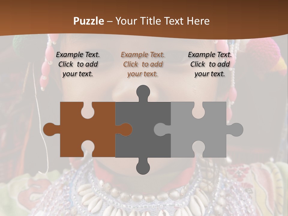 A Young Child Wearing A Headdress Is Smiling For The Camera PowerPoint Template