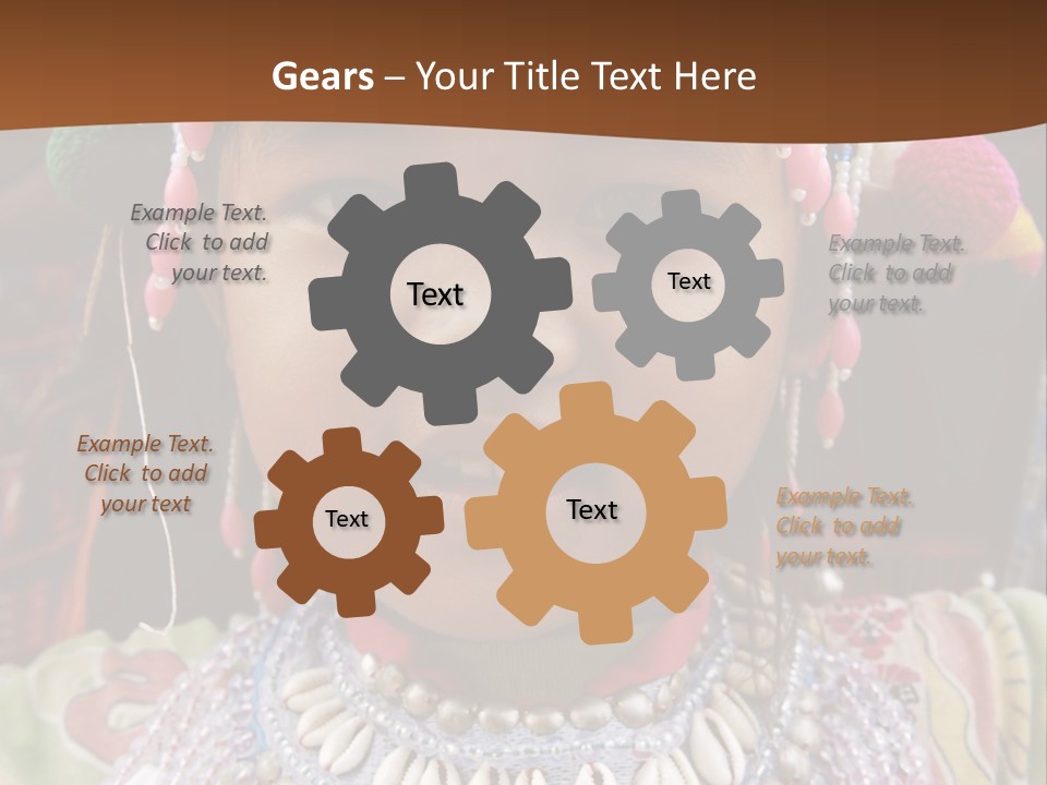 A Young Child Wearing A Headdress Is Smiling For The Camera PowerPoint Template