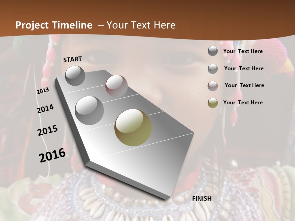 A Young Child Wearing A Headdress Is Smiling For The Camera PowerPoint Template