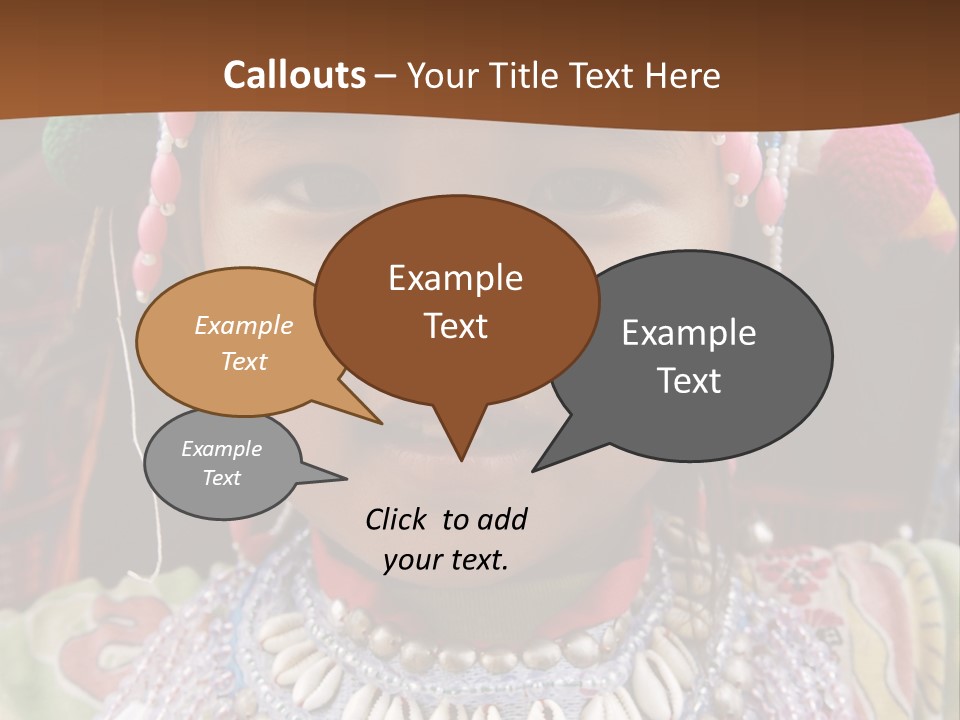 A Young Child Wearing A Headdress Is Smiling For The Camera PowerPoint Template