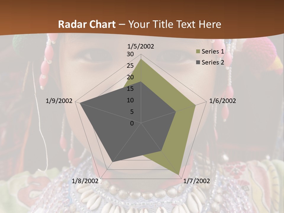 A Young Child Wearing A Headdress Is Smiling For The Camera PowerPoint Template