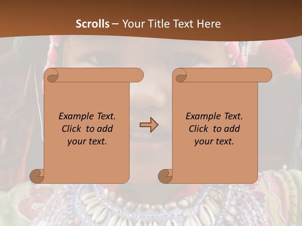 A Young Child Wearing A Headdress Is Smiling For The Camera PowerPoint Template