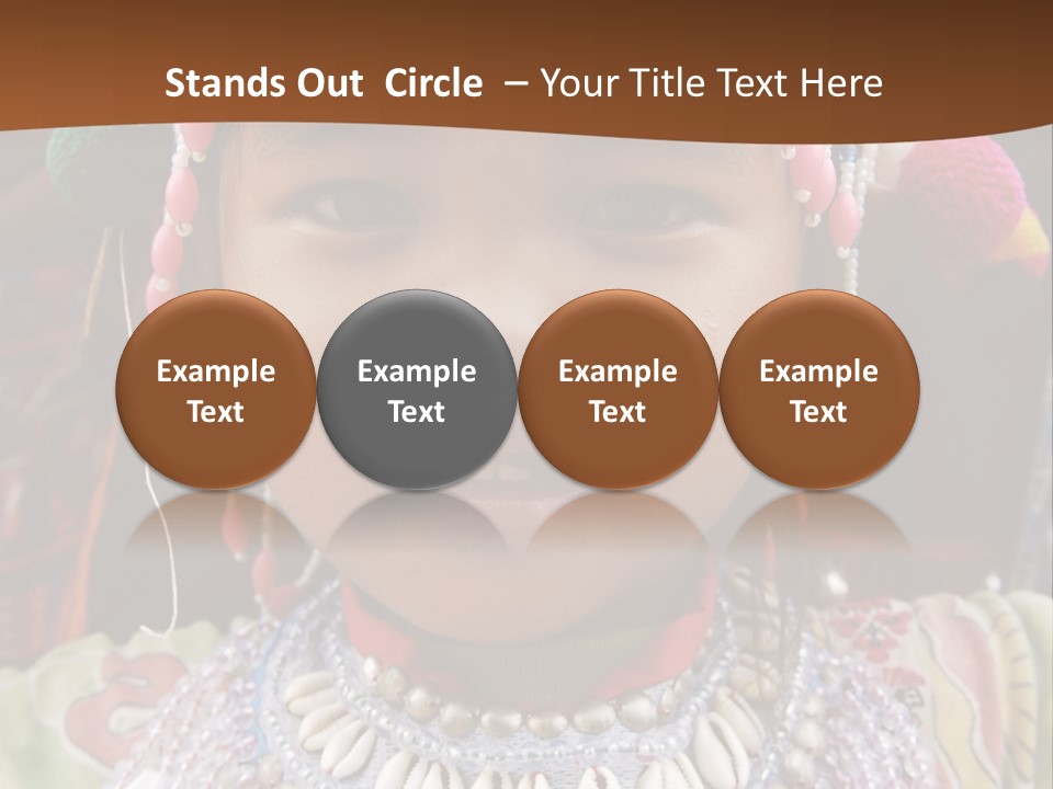 A Young Child Wearing A Headdress Is Smiling For The Camera PowerPoint Template