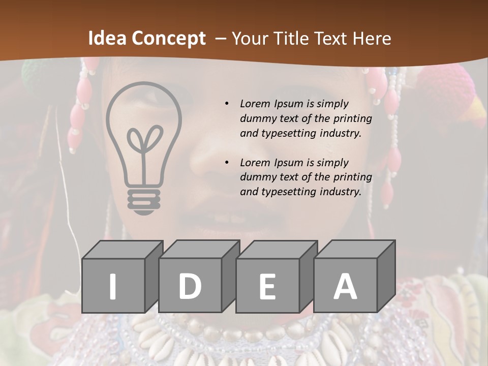 A Young Child Wearing A Headdress Is Smiling For The Camera PowerPoint Template