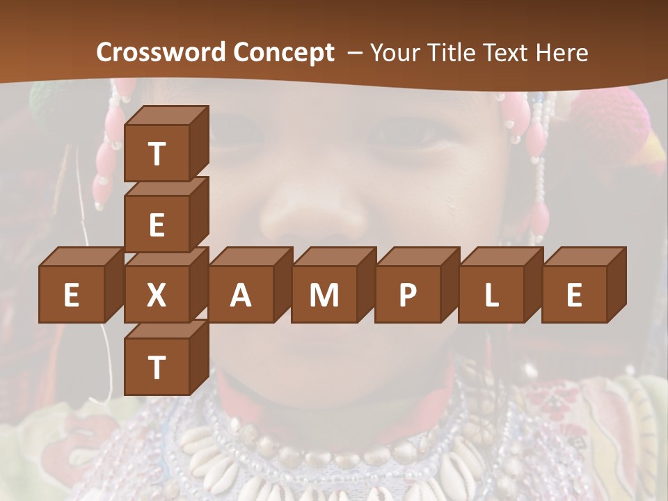 A Young Child Wearing A Headdress Is Smiling For The Camera PowerPoint Template