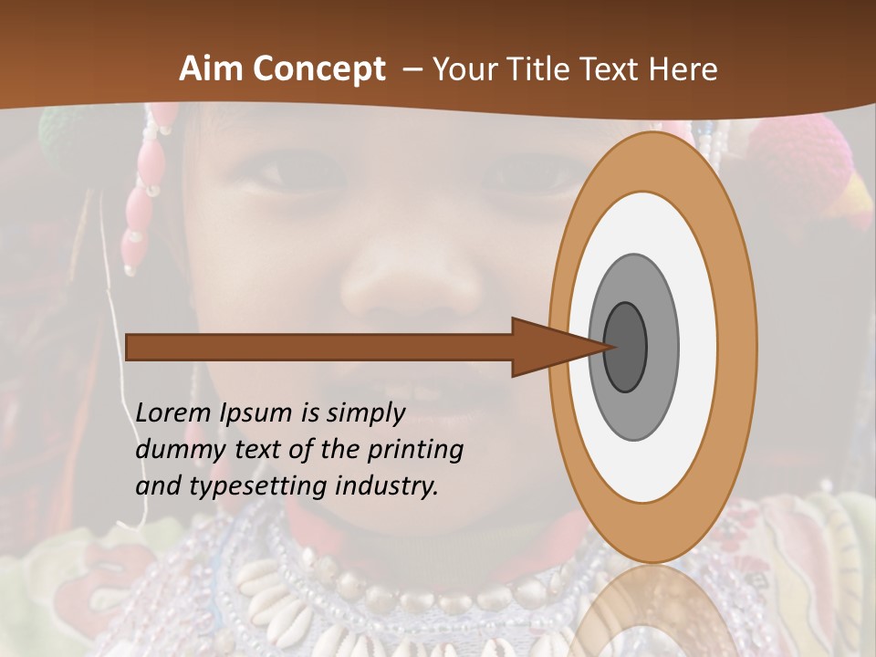 A Young Child Wearing A Headdress Is Smiling For The Camera PowerPoint Template