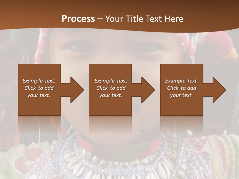 A Young Child Wearing A Headdress Is Smiling For The Camera PowerPoint Template