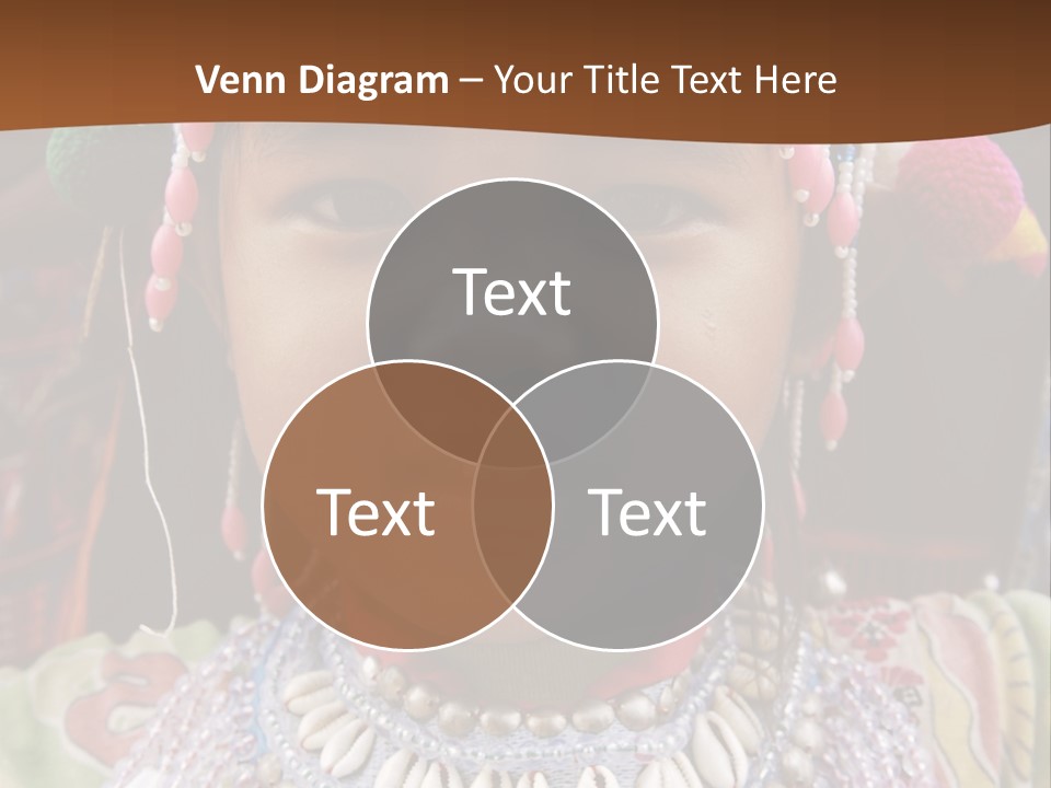 A Young Child Wearing A Headdress Is Smiling For The Camera PowerPoint Template