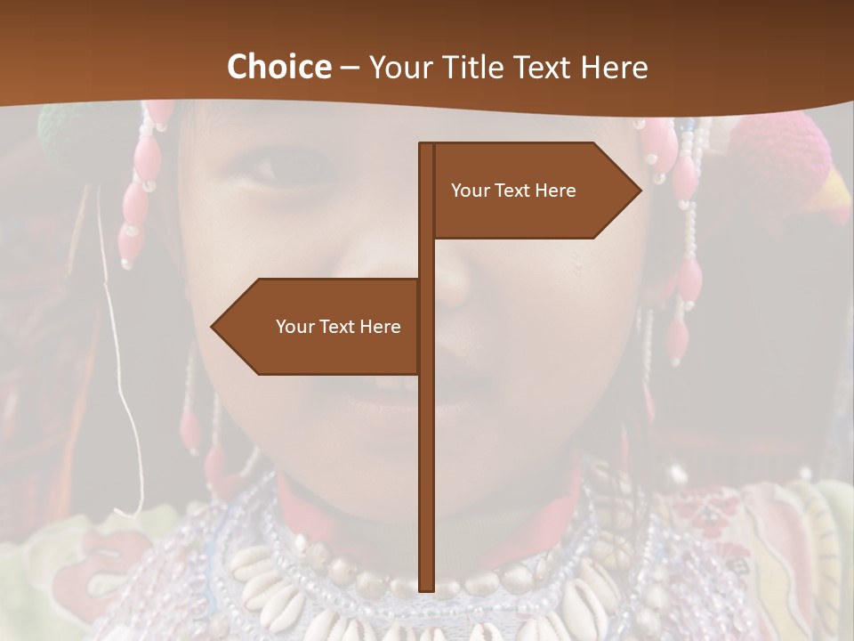 A Young Child Wearing A Headdress Is Smiling For The Camera PowerPoint Template