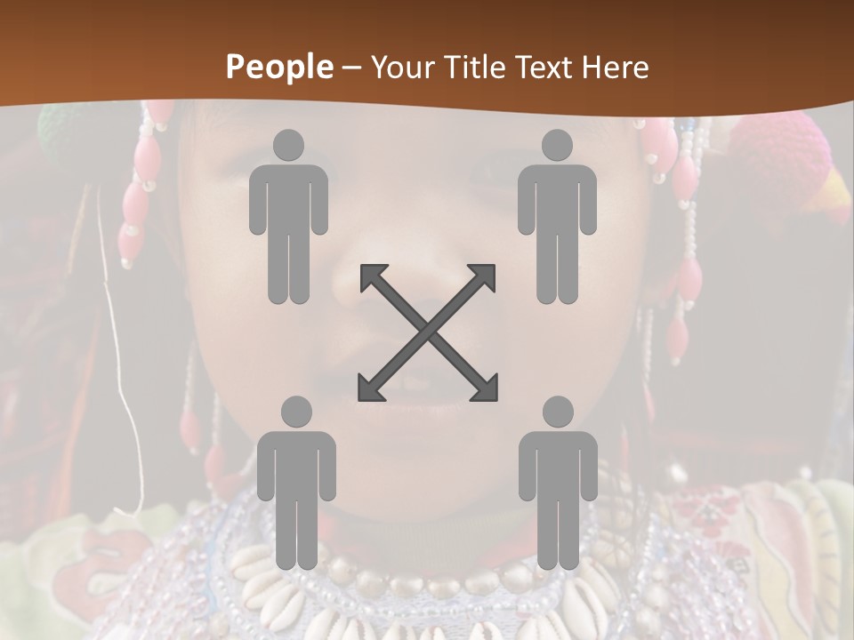 A Young Child Wearing A Headdress Is Smiling For The Camera PowerPoint Template