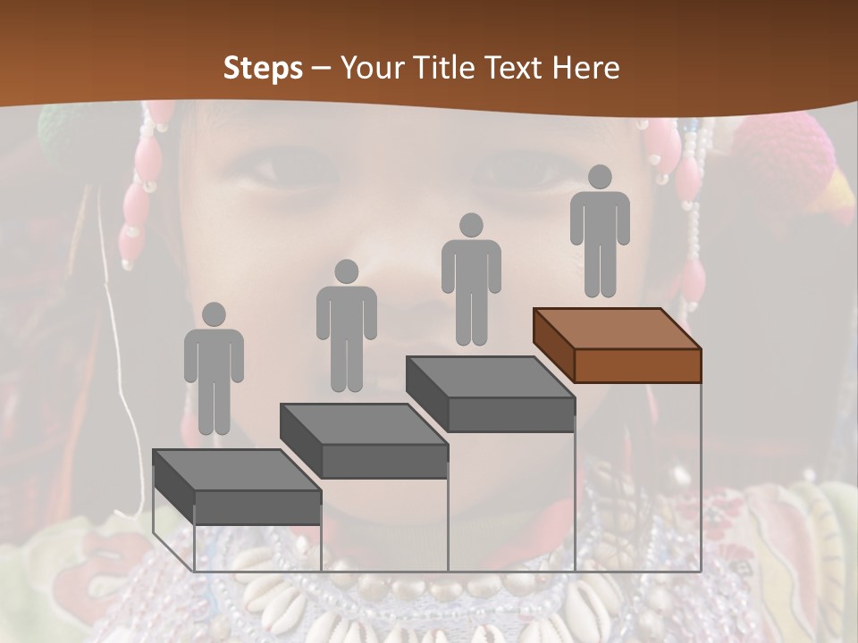 A Young Child Wearing A Headdress Is Smiling For The Camera PowerPoint Template