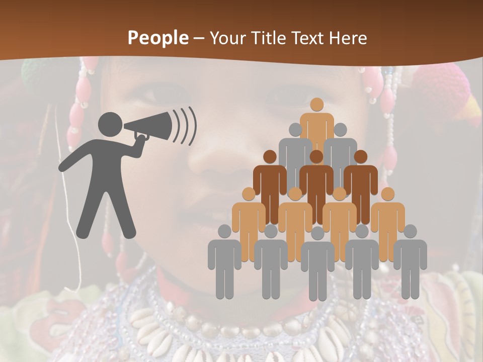 A Young Child Wearing A Headdress Is Smiling For The Camera PowerPoint Template