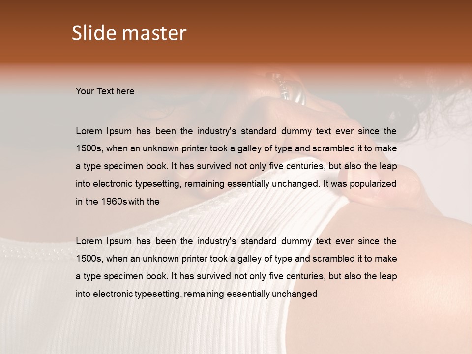 A Woman With A Ring On Her Neck PowerPoint Template