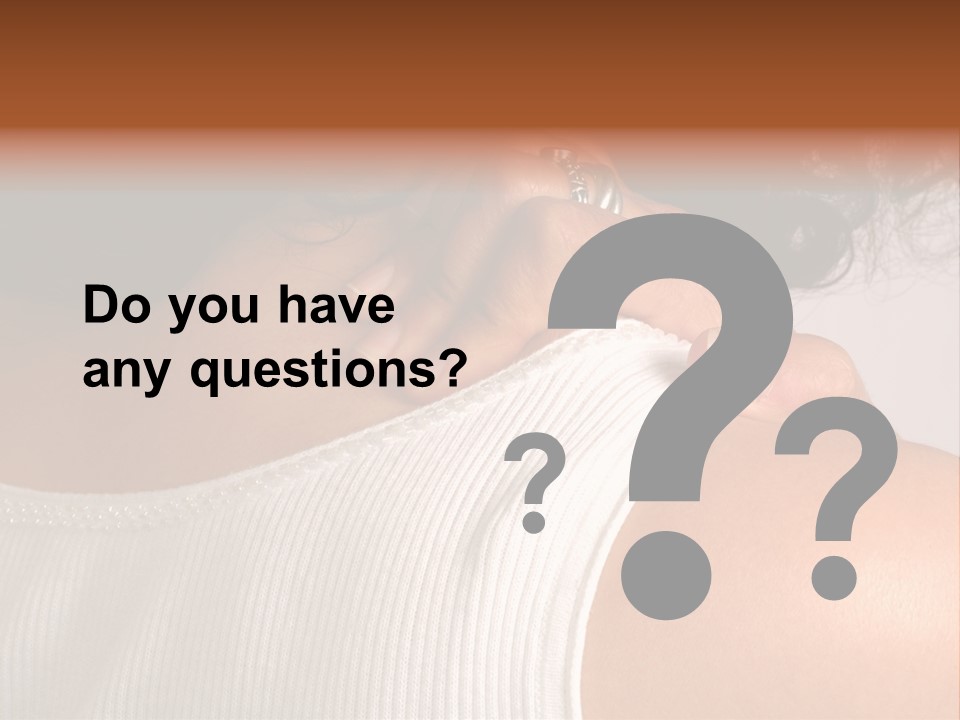 A Woman With A Ring On Her Neck PowerPoint Template