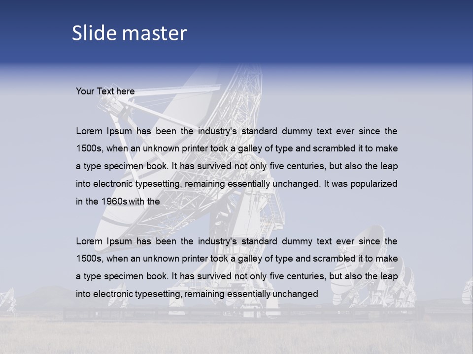 Giant Radio Telescopes In The Very Large Array, New Mexico. PowerPoint Template