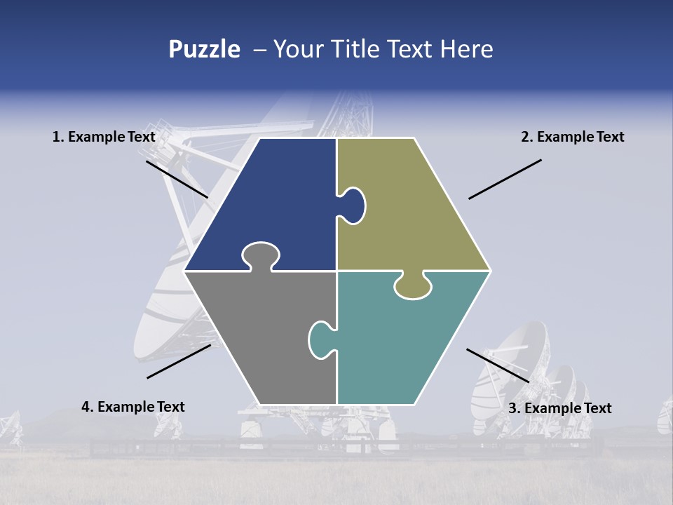 Giant Radio Telescopes In The Very Large Array, New Mexico. PowerPoint Template