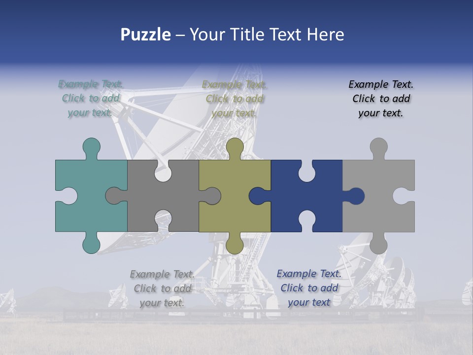 Giant Radio Telescopes In The Very Large Array, New Mexico. PowerPoint Template